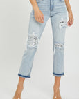 Mid-Rise Sequin Patched Jeans