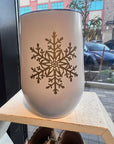 White Snowflake Wine Tumbler