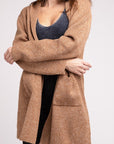 Hooded Open Front Sweater Cardigan