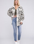 Vintage Washed Leopard Corduroy Buttoned Jacket