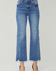 HR Front Seam Raw Hem Jeans (curvy)