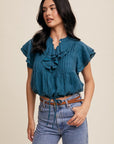 Short Sleeve Ruffle Top (t)