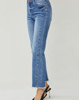 HR Front Seam Raw Hem Jeans (curvy)