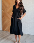 Always Learning Dolman Sleeve Dress in Black