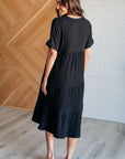 Always Learning Dolman Sleeve Dress in Black