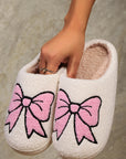Plush Cozy Slippers-Bow