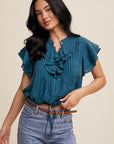 Short Sleeve Ruffle Top (t)