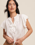 Short Sleeve Ruffle Top (w)