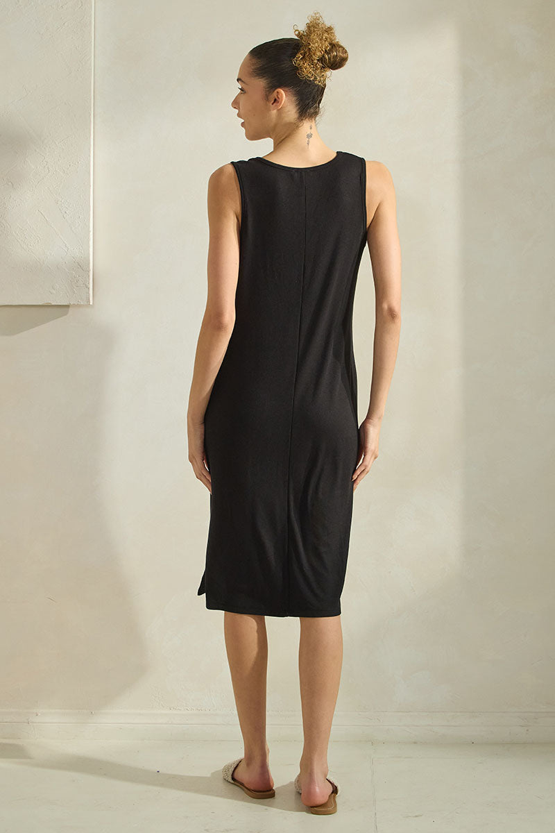 LuxeAir Ribbed V-Neck Tank Dress