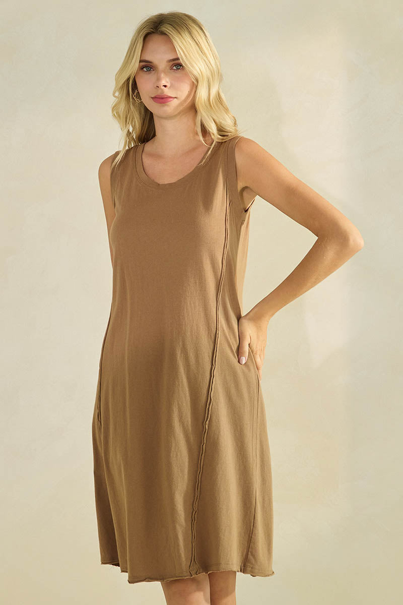 Easy Breeze Sleeveless Cotton Midi Dress