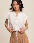 Short Sleeve Ruffle Top (w)