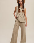 Soft knit Tank & Pant Set (Light Olive)