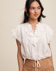 Short Sleeve Ruffle Top (w)