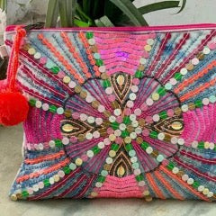 Boho Bloom Embellished Wristlet