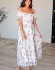 Gentle Yet Strong Balloon Sleeve Floral Dress