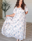 Gentle Yet Strong Balloon Sleeve Floral Dress