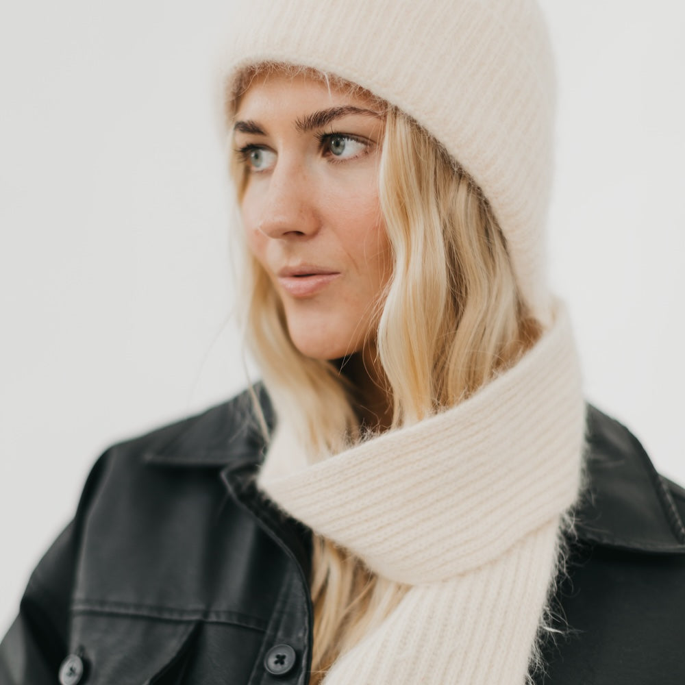 Joy Scarf &amp; Beanie Duo (cream)