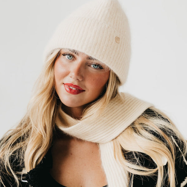 Joy Scarf &amp; Beanie Duo (cream)