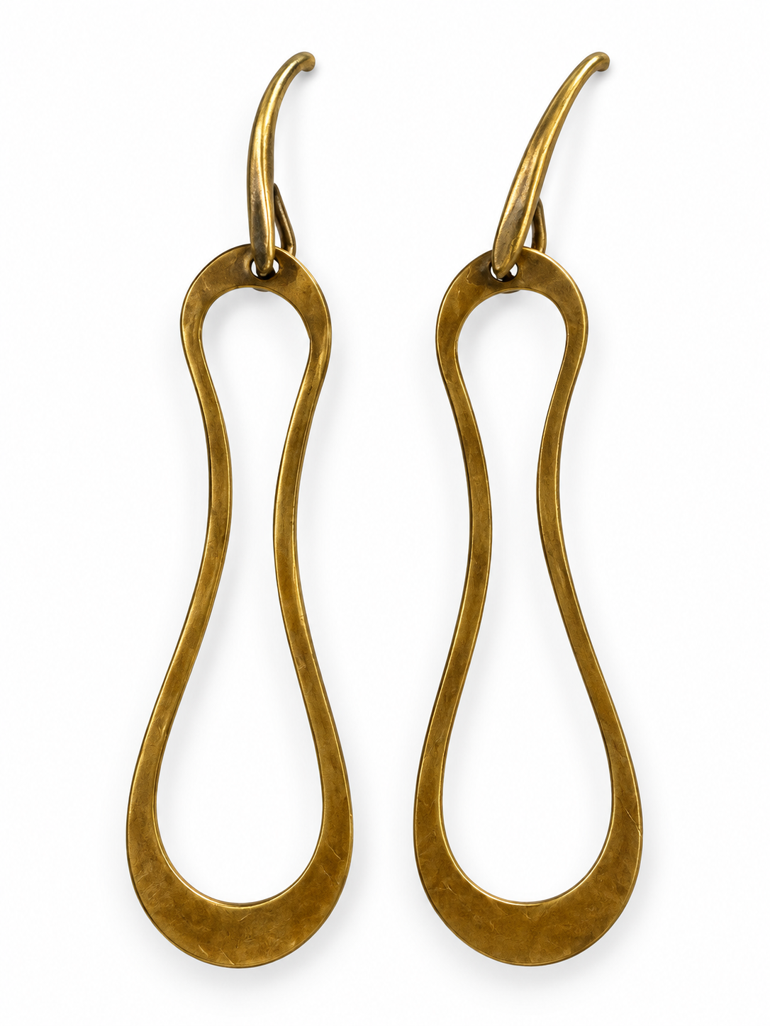 Golden Brass Teardrop Earrings
