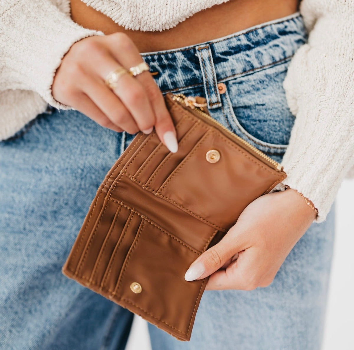 Kat Faux Suede Wallet 🤎