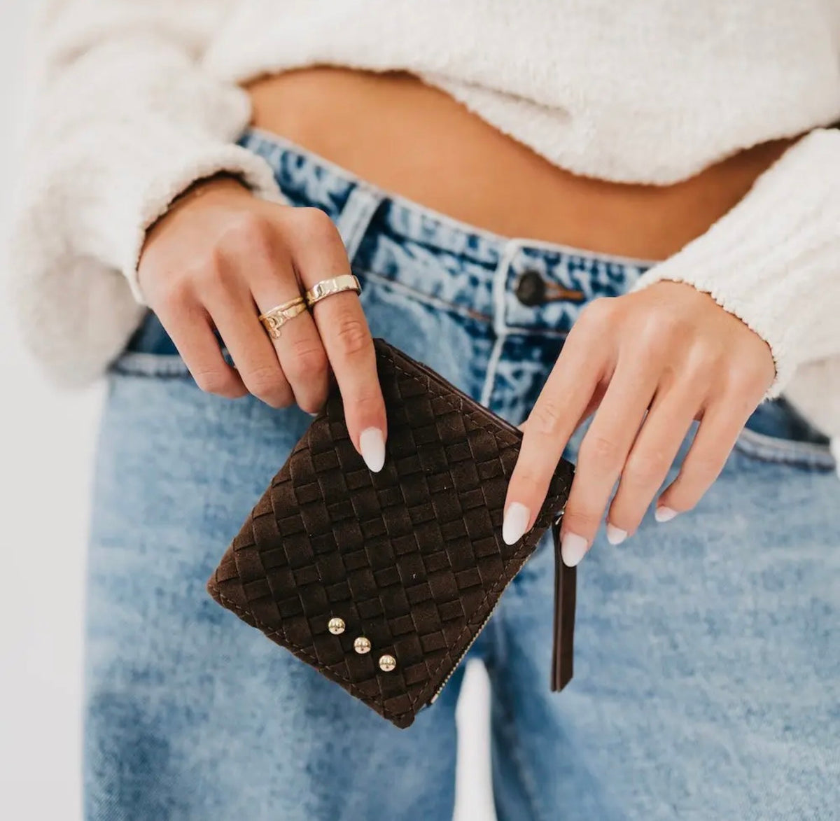 Kat Faux Suede Wallet 🤎