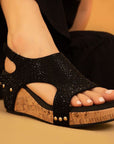 Barbara Rhinestone Covered Wedges