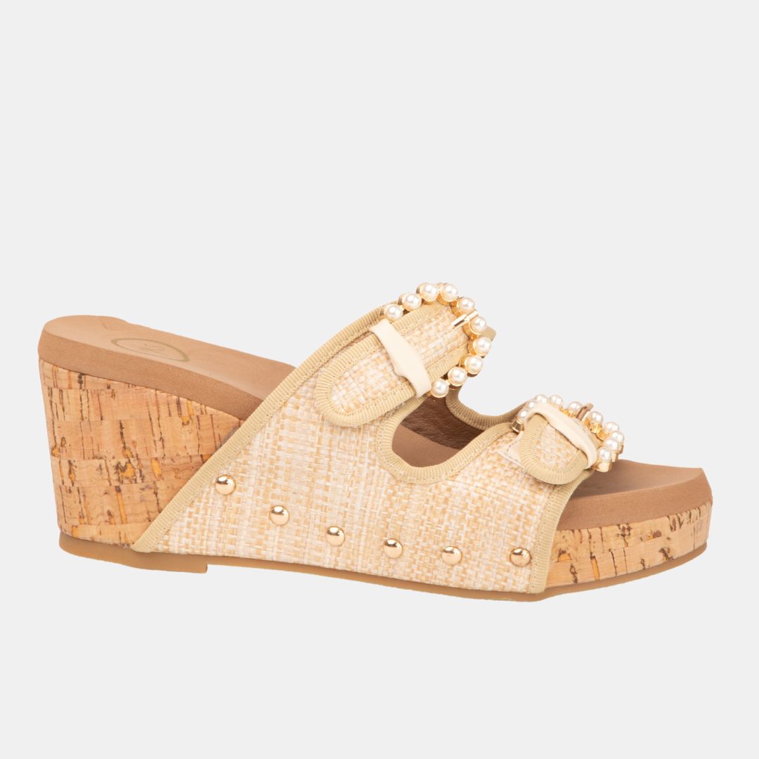 Brianna Women&#39;s Cork Design Wedge Platform