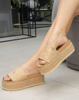 Footbed Platform Slide Sandals