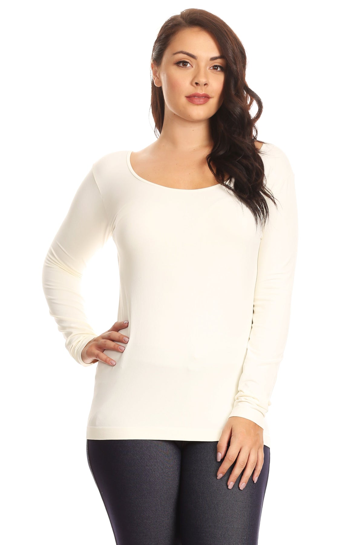 Plus Size Lady's Long Sleeve Top
