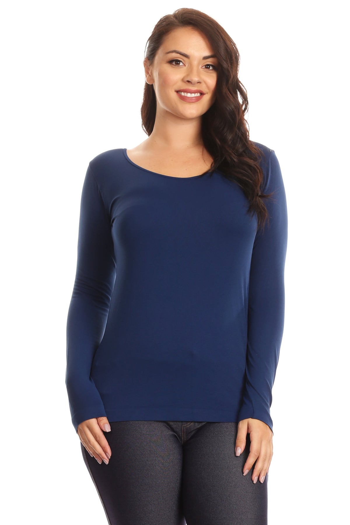 Plus Size Lady's Long Sleeve Top