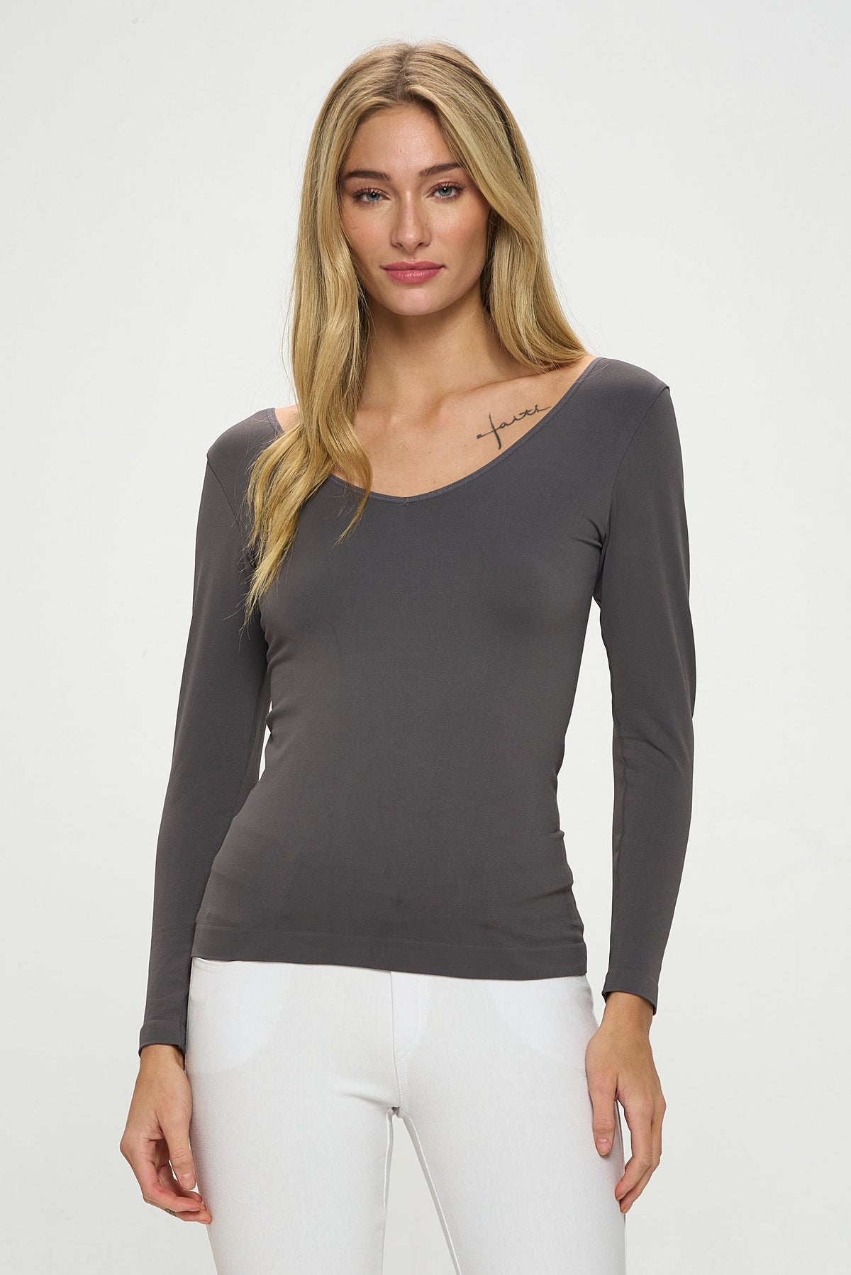 Sculpted Chic Seamless Long Sleeve Top (reversible)