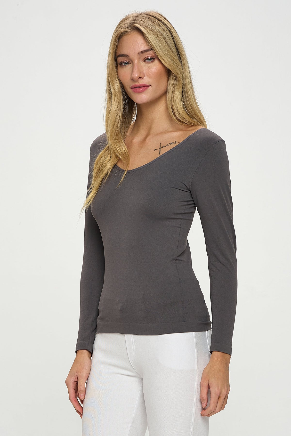 Sculpted Chic Seamless Long Sleeve Top (reversible)