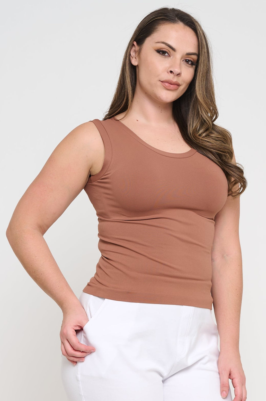 Women’s Reversible High-Low Neckline Seamless Tank