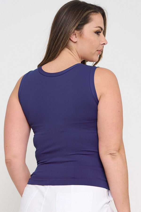 Women’s Reversible High-Low Neckline Seamless Tank