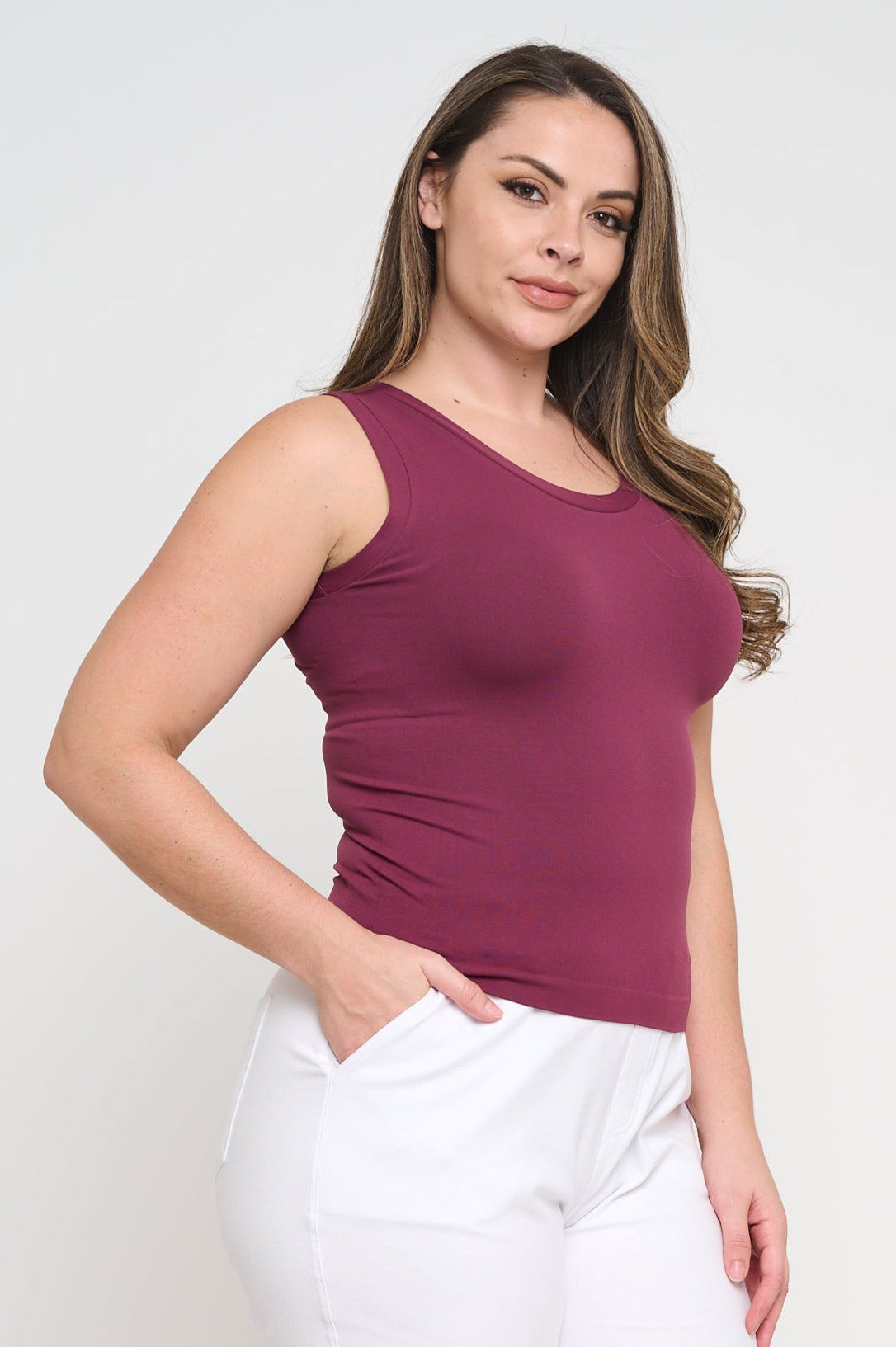 Women’s Reversible High-Low Neckline Seamless Tank