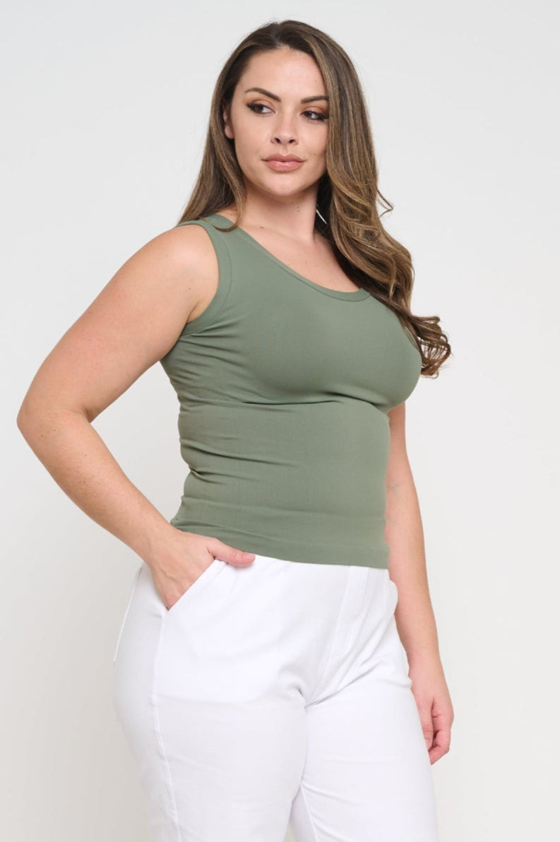 Women’s Reversible High-Low Neckline Seamless Tank