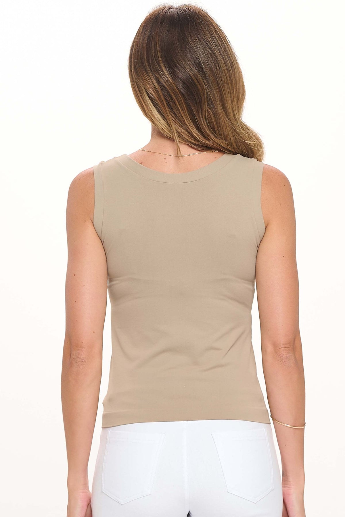 Women’s Reversible High-Low Neckline Seamless Tank
