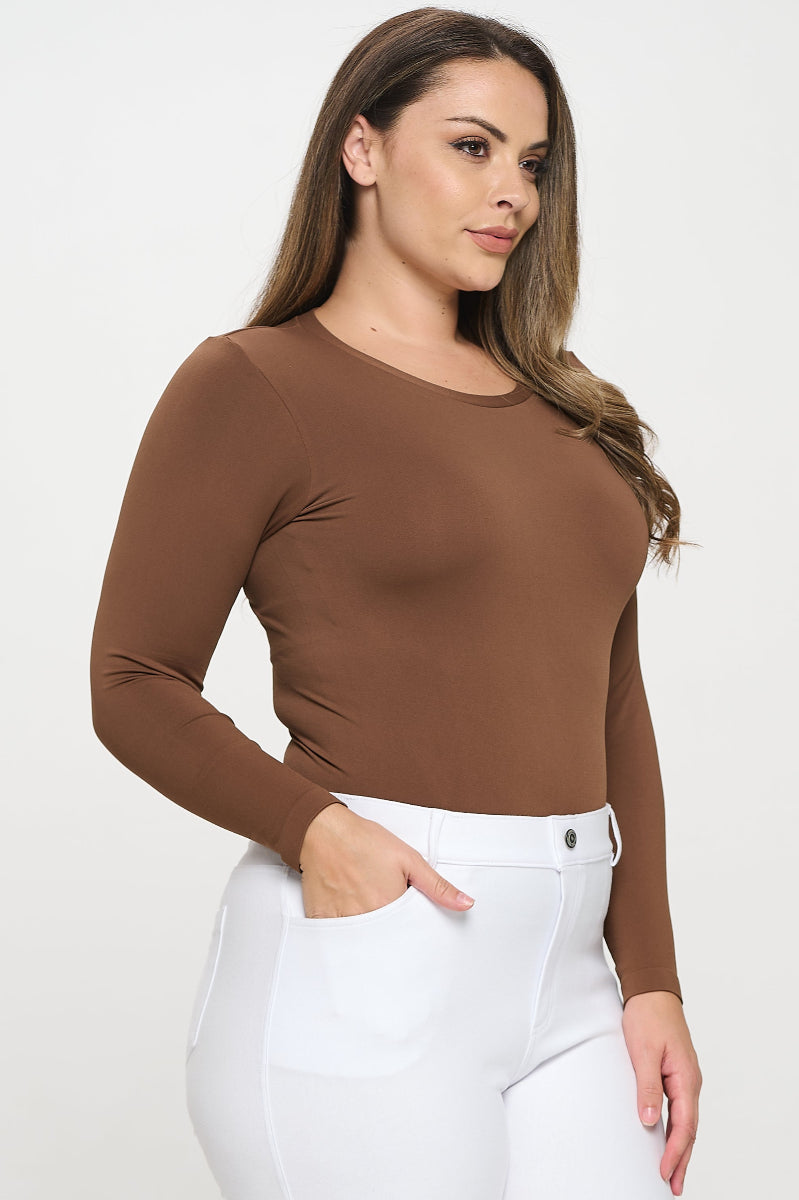 Women's Seamless Round Neck Long Sleeve Top