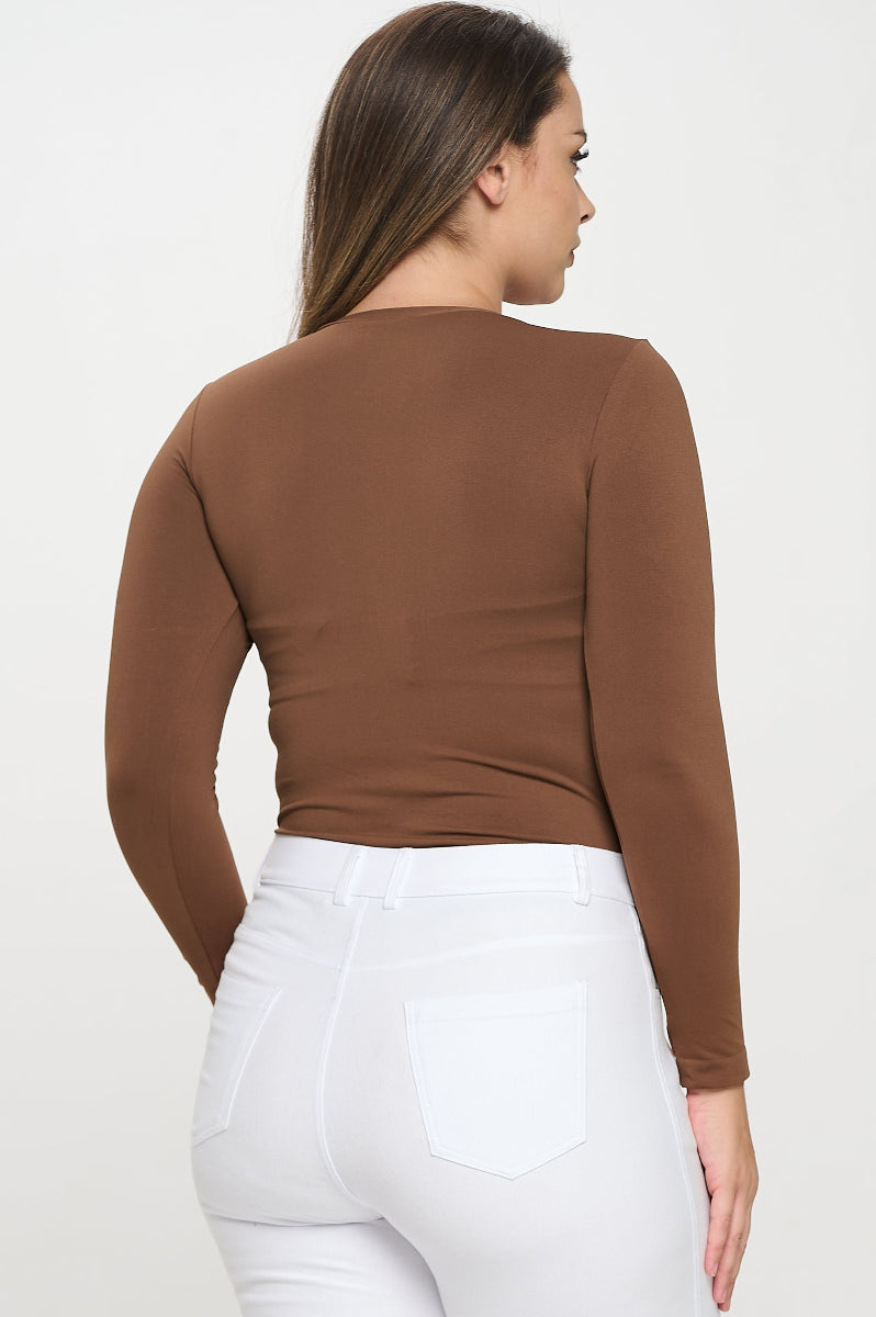 Women's Seamless Round Neck Long Sleeve Top