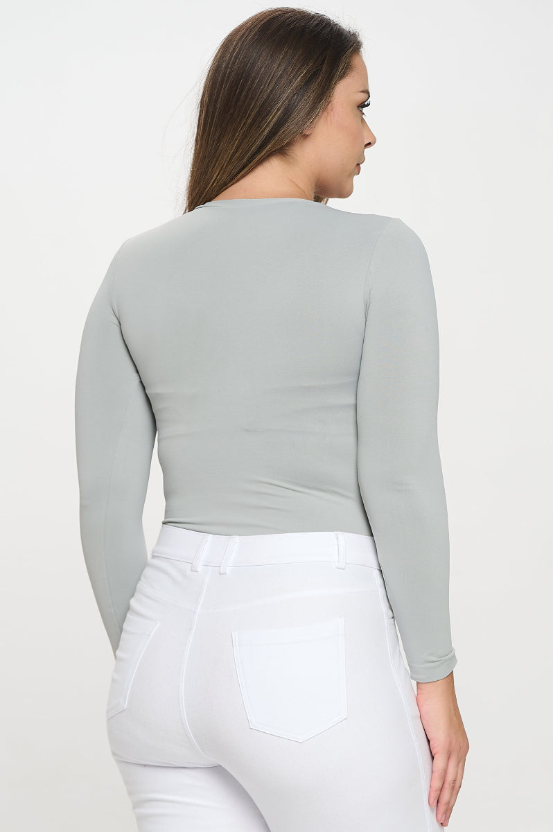 Women's Seamless Round Neck Long Sleeve Top