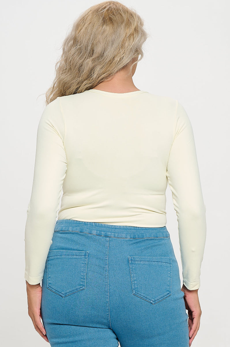 Women's Seamless Round Neck Long Sleeve Top