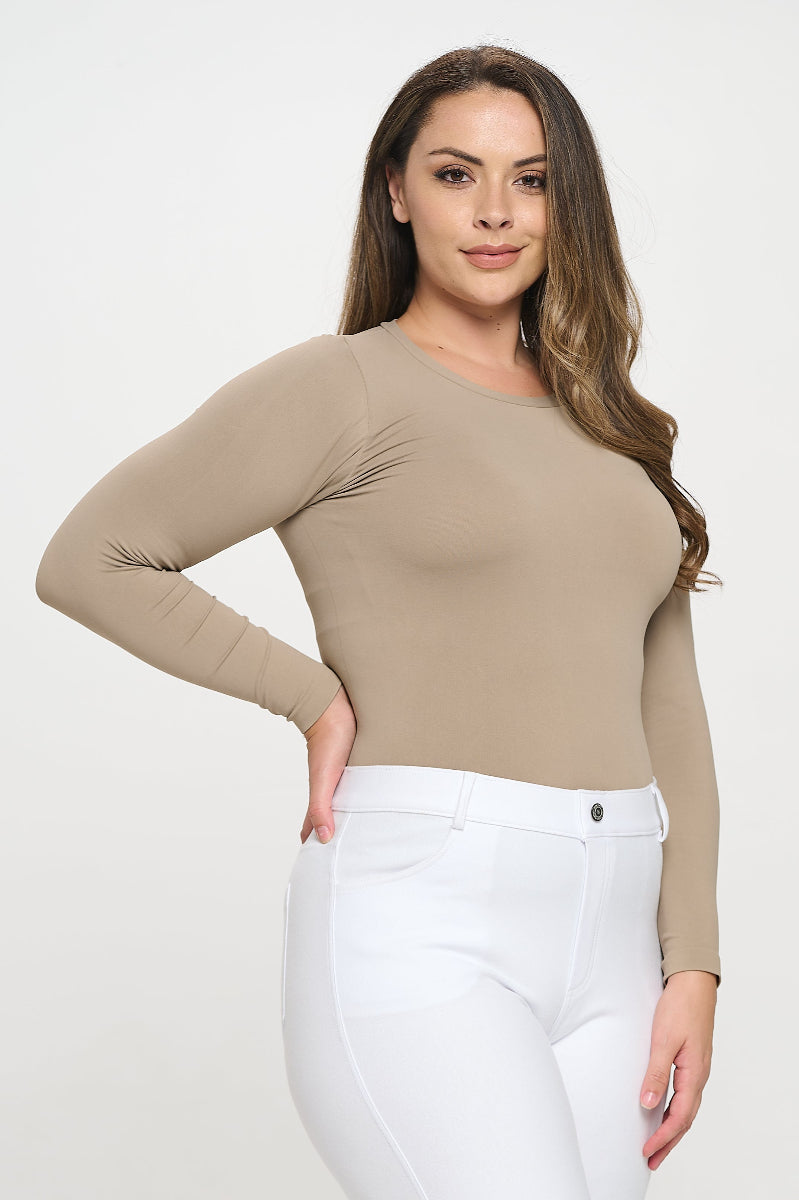 Women's Seamless Round Neck Long Sleeve Top