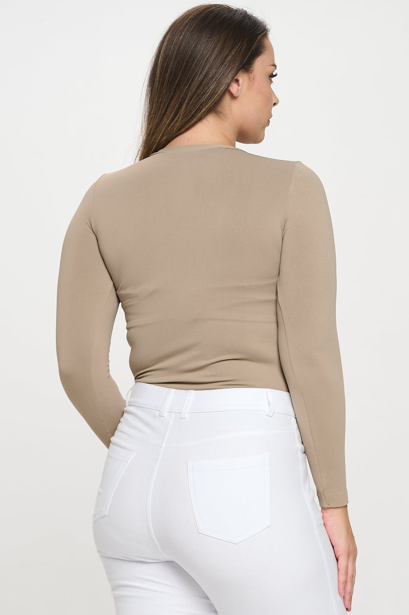 Women's Seamless Round Neck Long Sleeve Top