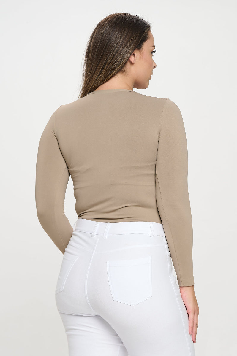 Women's Seamless Round Neck Long Sleeve Top