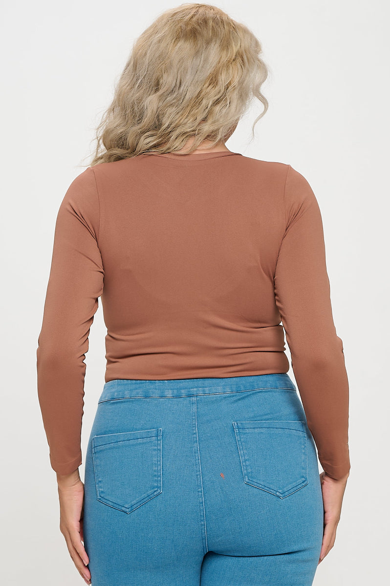 Women's Seamless Round Neck Long Sleeve Top