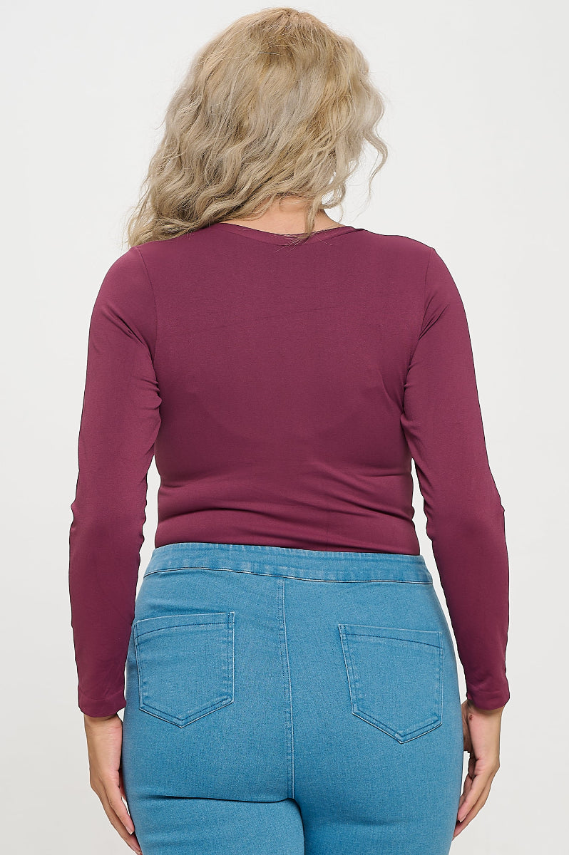 Women's Seamless Round Neck Long Sleeve Top