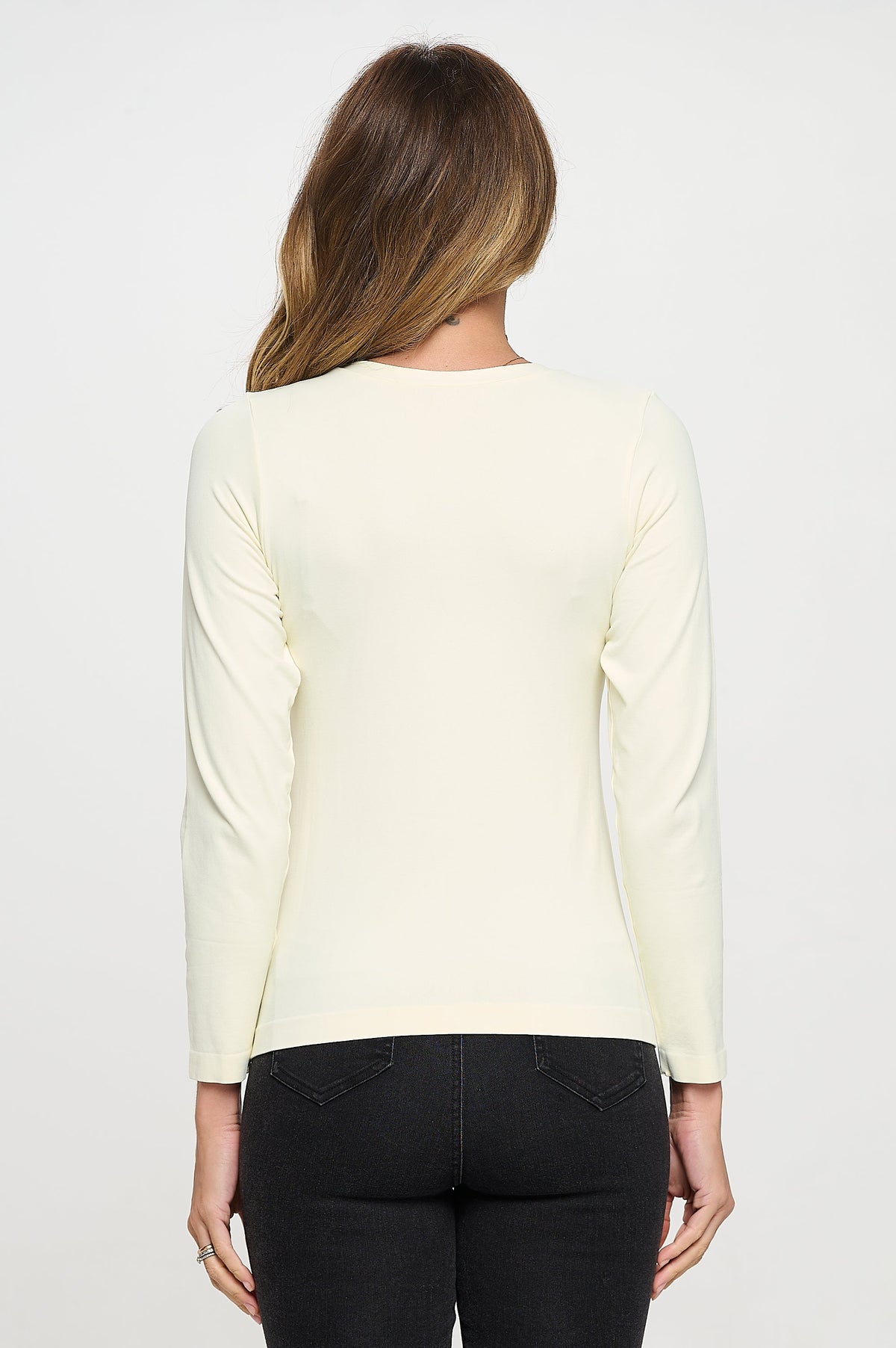 Women's Seamless Round Neck Long Sleeve Top