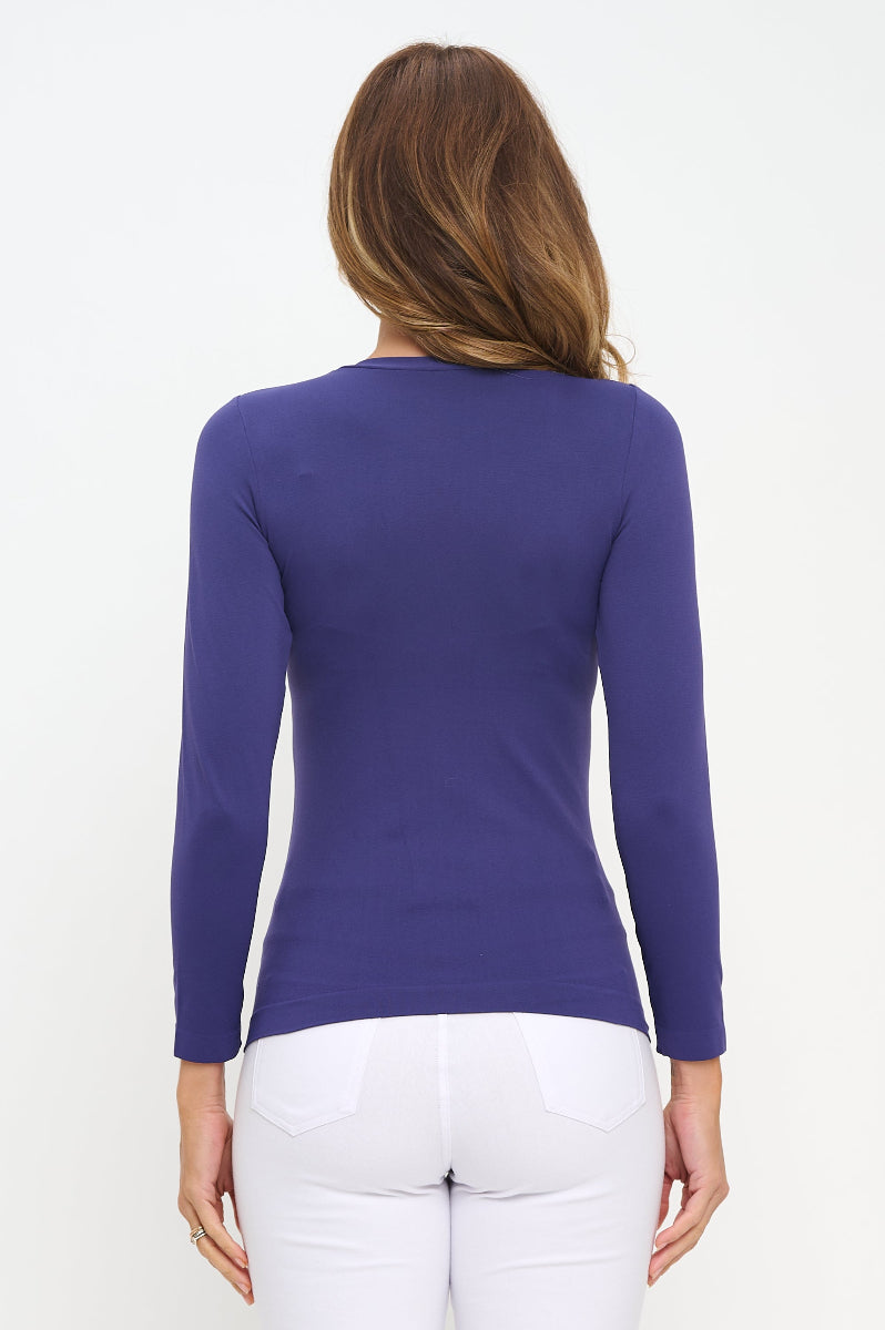 Women's Seamless Round Neck Long Sleeve Top