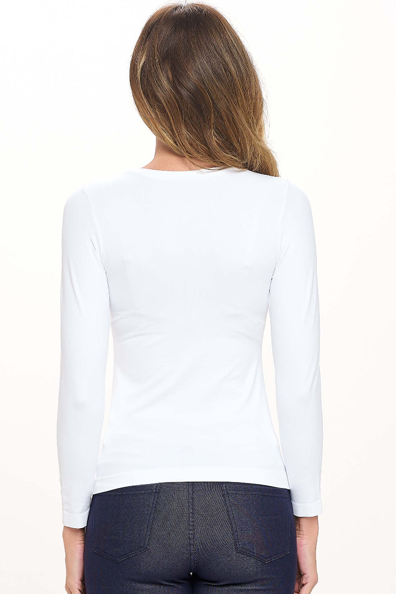 Women's Seamless Round Neck Long Sleeve Top