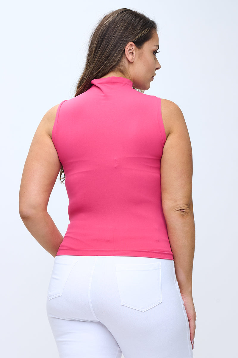 Women's Mock Neck Seamless Sleeveless Tank